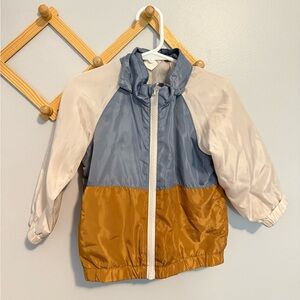 H&M Kids Colorblock Raincoat - Blue, White, Brown